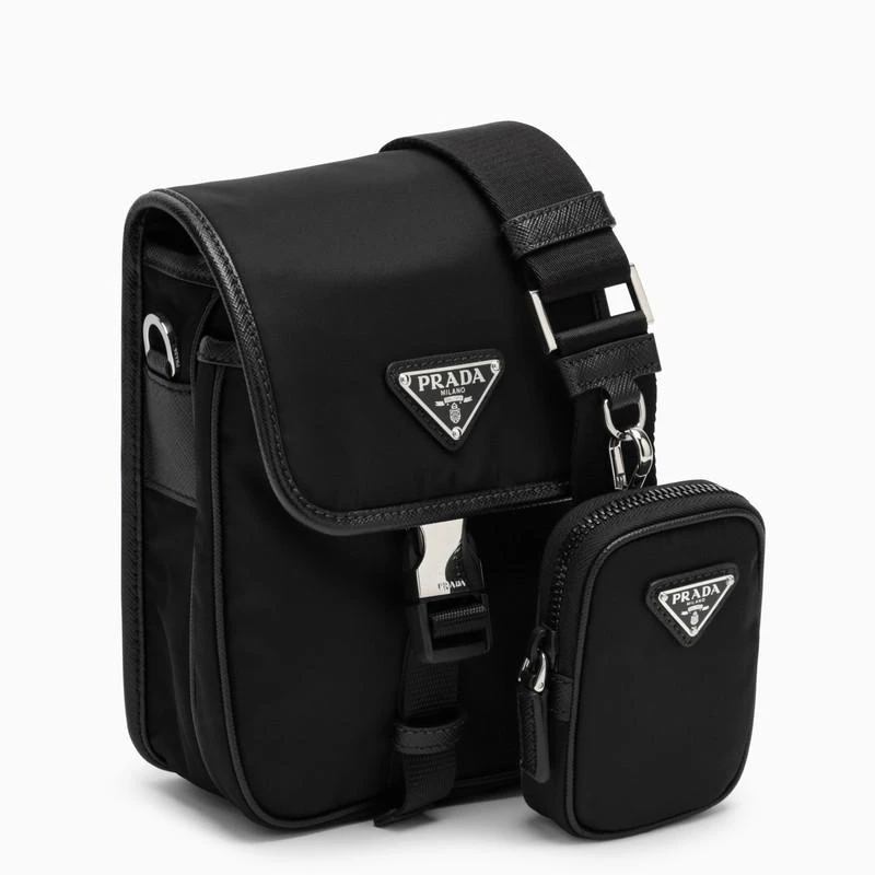 商品Prada|Small messenger bag in black Re-Nylon,价格¥10844,第3张图片详细描述