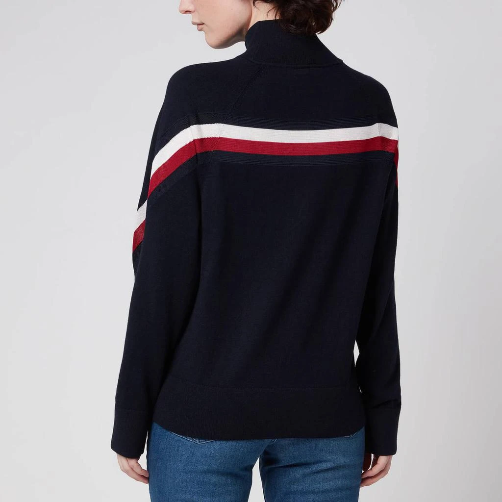 商品Tommy Hilfiger|Tommy Hilfiger Women's Global Stripe Mock-Neck Sweatshirt - Desert Sky,价格¥712,第2张图片详细描述