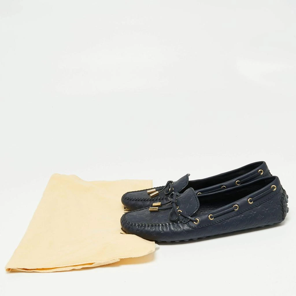 Louis Vuitton Navy Blue Monogram Empreinte Leather Gloria Loafers Size 38.5 商品