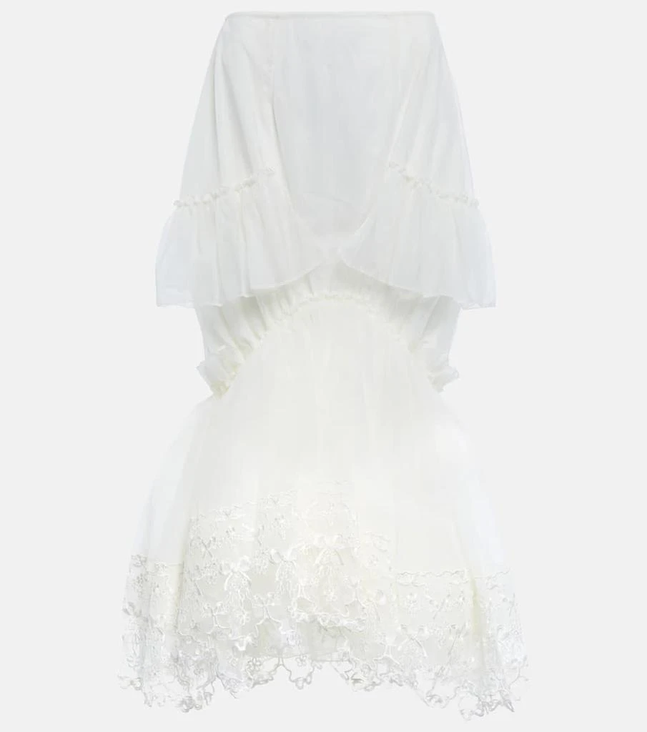 商品Simone Rocha|Embroidered ruffled tulle skirt,价格¥8955,第1张图片