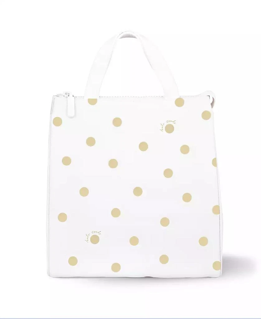 商品Kate Spade|Lunch Bag - White with Gold Polka Dots,价格¥260,第1张图片