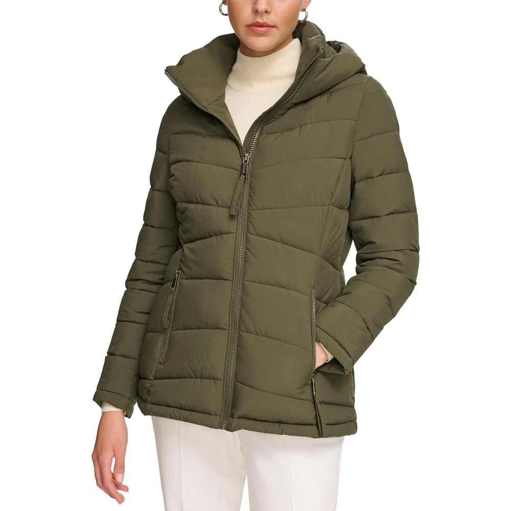 商品Calvin Klein|Women's Stretch Hooded Puffer Coat, Created for Macy's,价格¥922,第1张图片