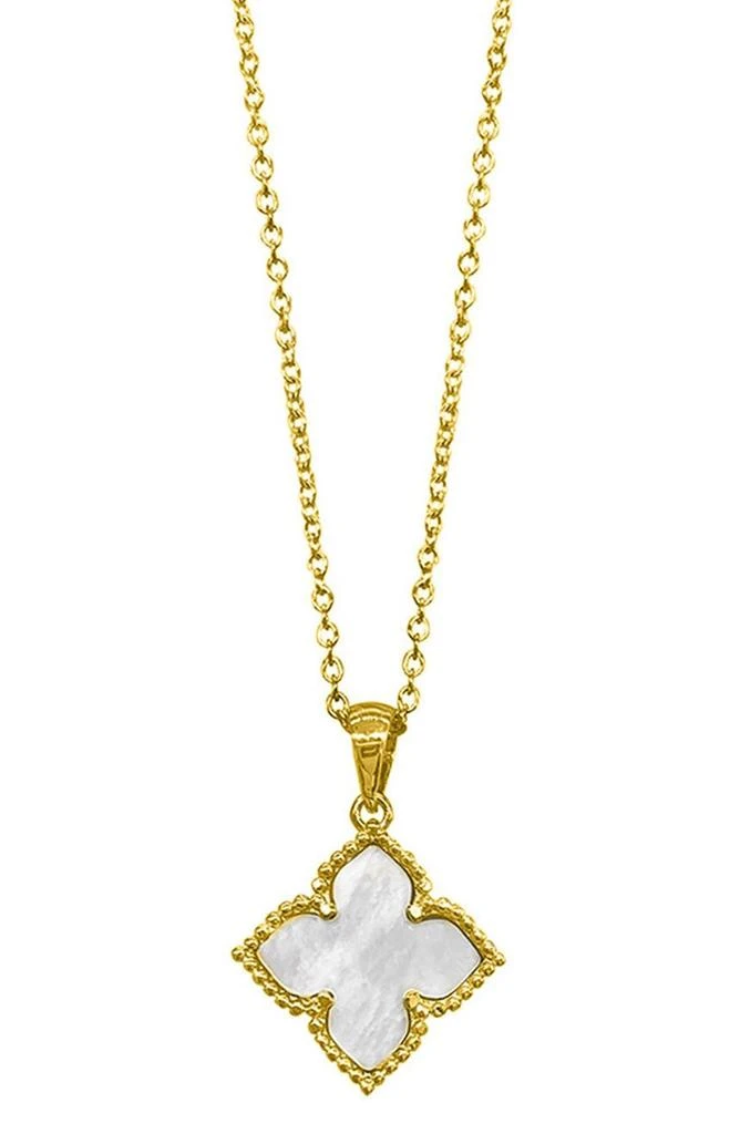 商品ADORNIA|14K Yellow Gold Plated Pink Mother of Pearl Flower Pendant Necklace,价格¥149,第1张图片