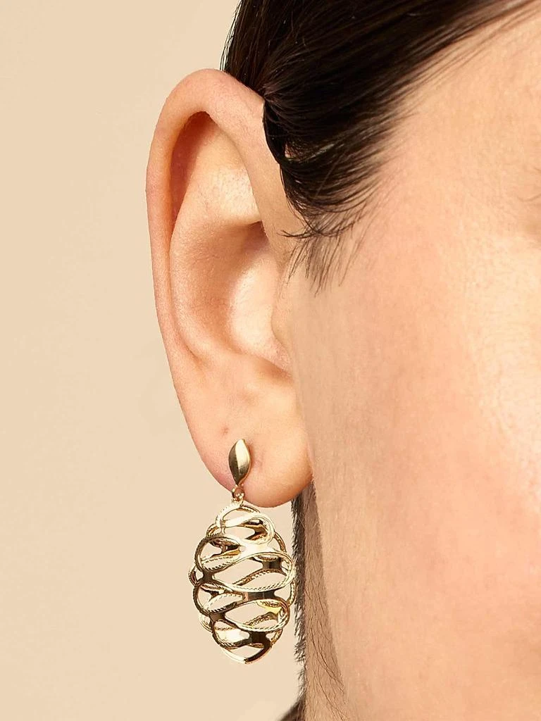 商品Oradina|14K Yellow Gold Twirl Me Oval Drop Earrings,价格¥4999,第3张图片详细描述