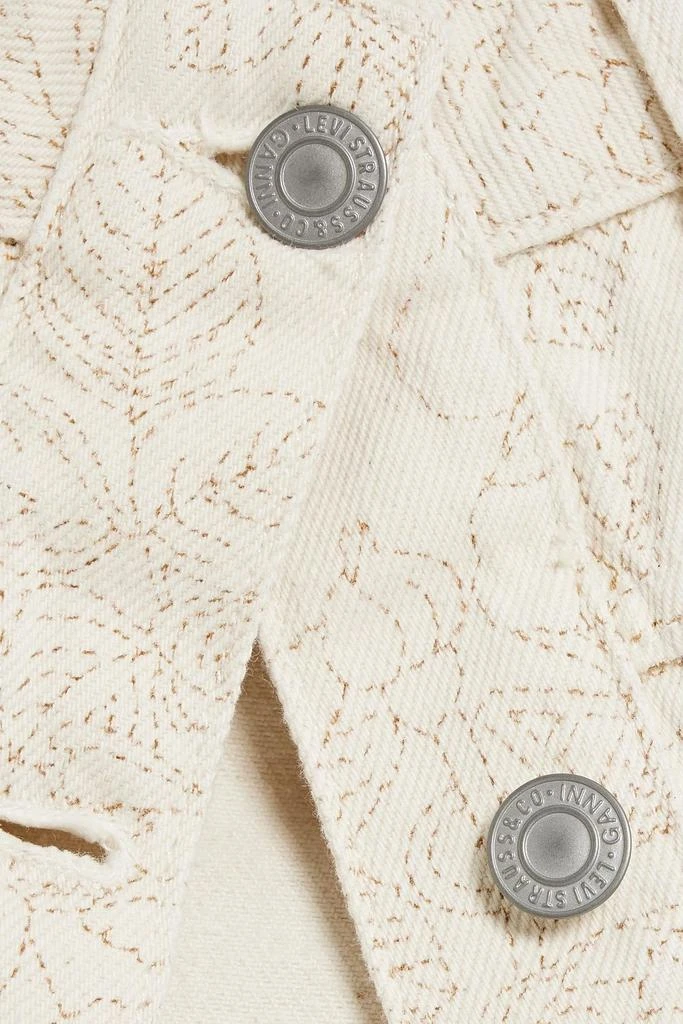 商品Ganni|Off-the-shoulder printed denim jacket,价格¥386,第4张图片详细描述