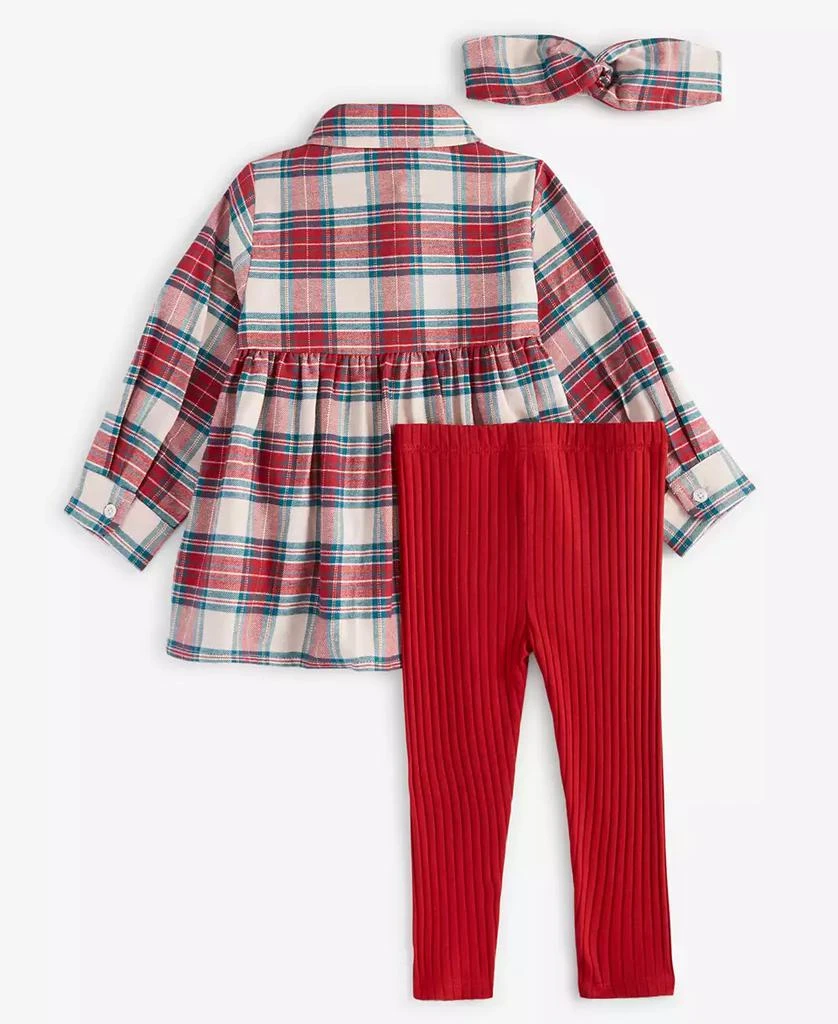 商品First Impressions|Baby Girls Headband, Flannel Tunic & Leggings, 3 Piece Set, Created for Macy's,价格¥132,第2张图片详细描述