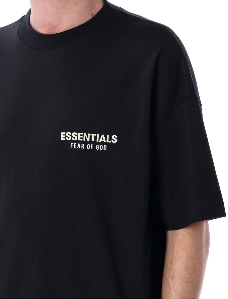 Shop Fear Of God Essentials Logo-Printed Crewneck T-Shirt on Shop Fear Of God Essentials Logo-Printed Crewneck T-Shirt on