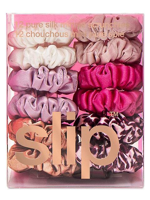 Pure Silk 12-Piece French Rose Minnie Scrunchies Set商品第2张图片规格展示