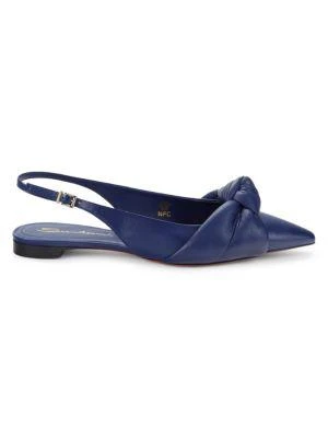 商品Santoni|Leather Slingback Flat Shoes,价格¥2178,第1张图片