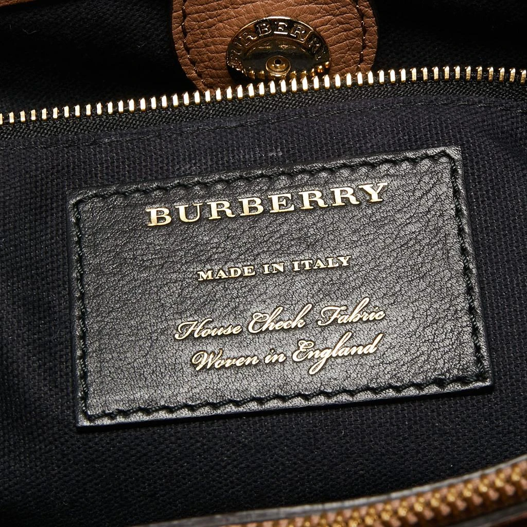 Burberry Brown Leather and House Check Canvas Medium Banner Tote 商品
