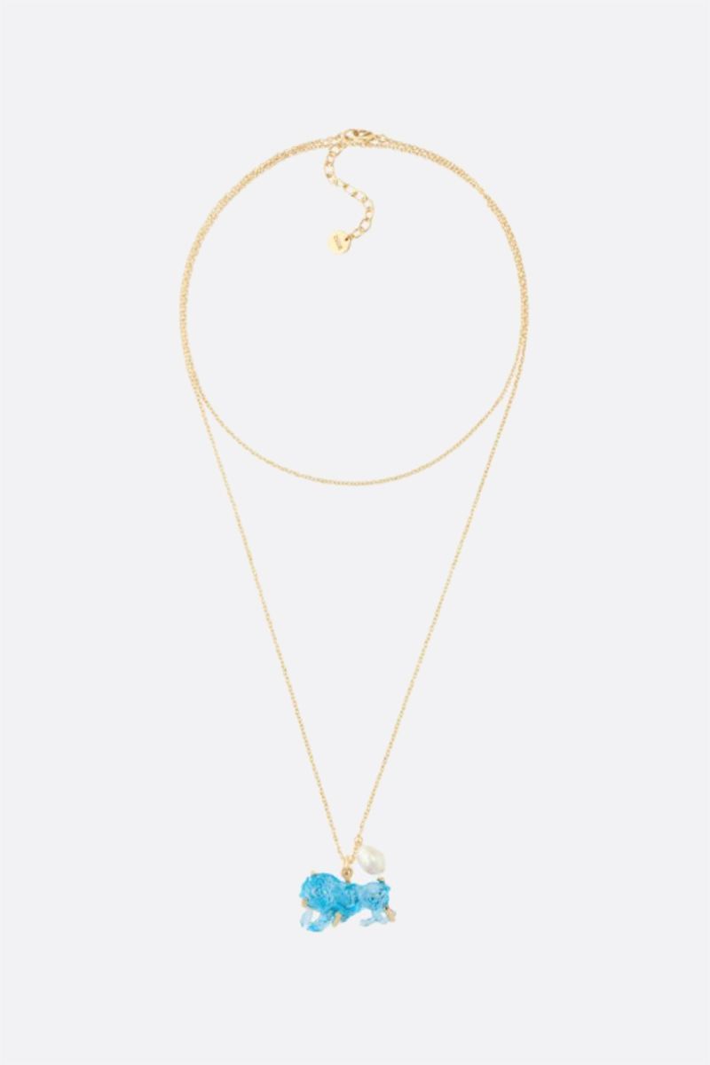 商品Dior|DIOR 女士金色项链蓝色吊坠项链 N1695CSVPL-308,价格¥4534,第1张图片