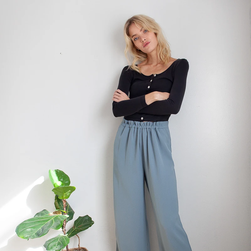 商品[国内直发] Petite Studio NYC|Talia家居裤 - 雾蓝色 | Talia Pants-Dusty Bule,价格¥708,第1张图片