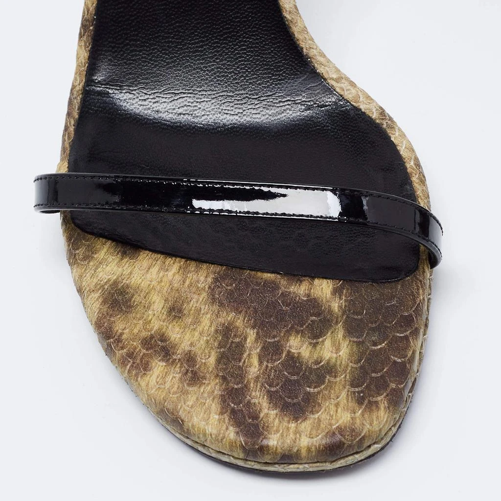 Saint Laurent Multicolor Patent Leather and Python Embossed Leather Jane Sandals Size 39.5 商品