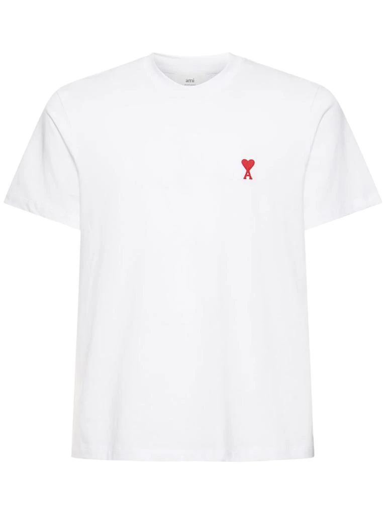 商品AMI|Embroidered Logo Cotton Jersey T-shirt,价格¥1337,第1张图片