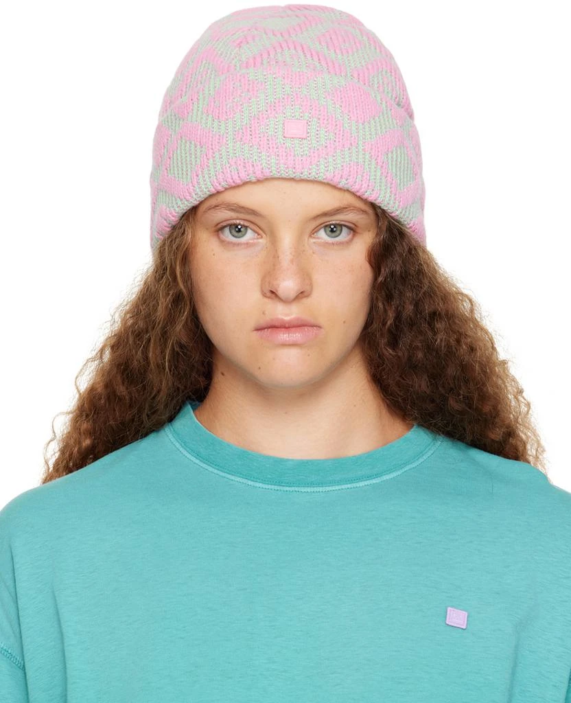 商品Acne Studios|Pink & Green Tiles Beanie,价格¥589,第1张图片