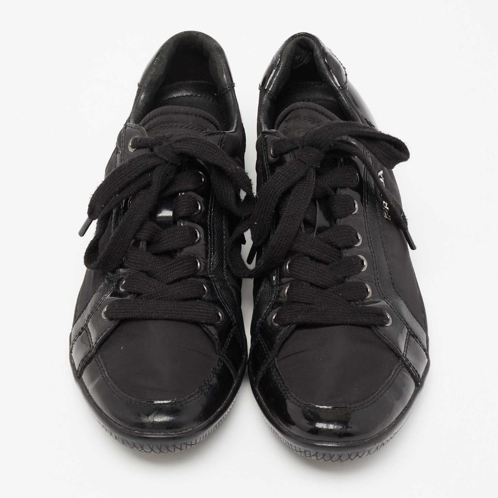 Prada Sport Black Patent Leather and Neoprene Low-Top Sneakers Size 39商品第3张图片规格展示