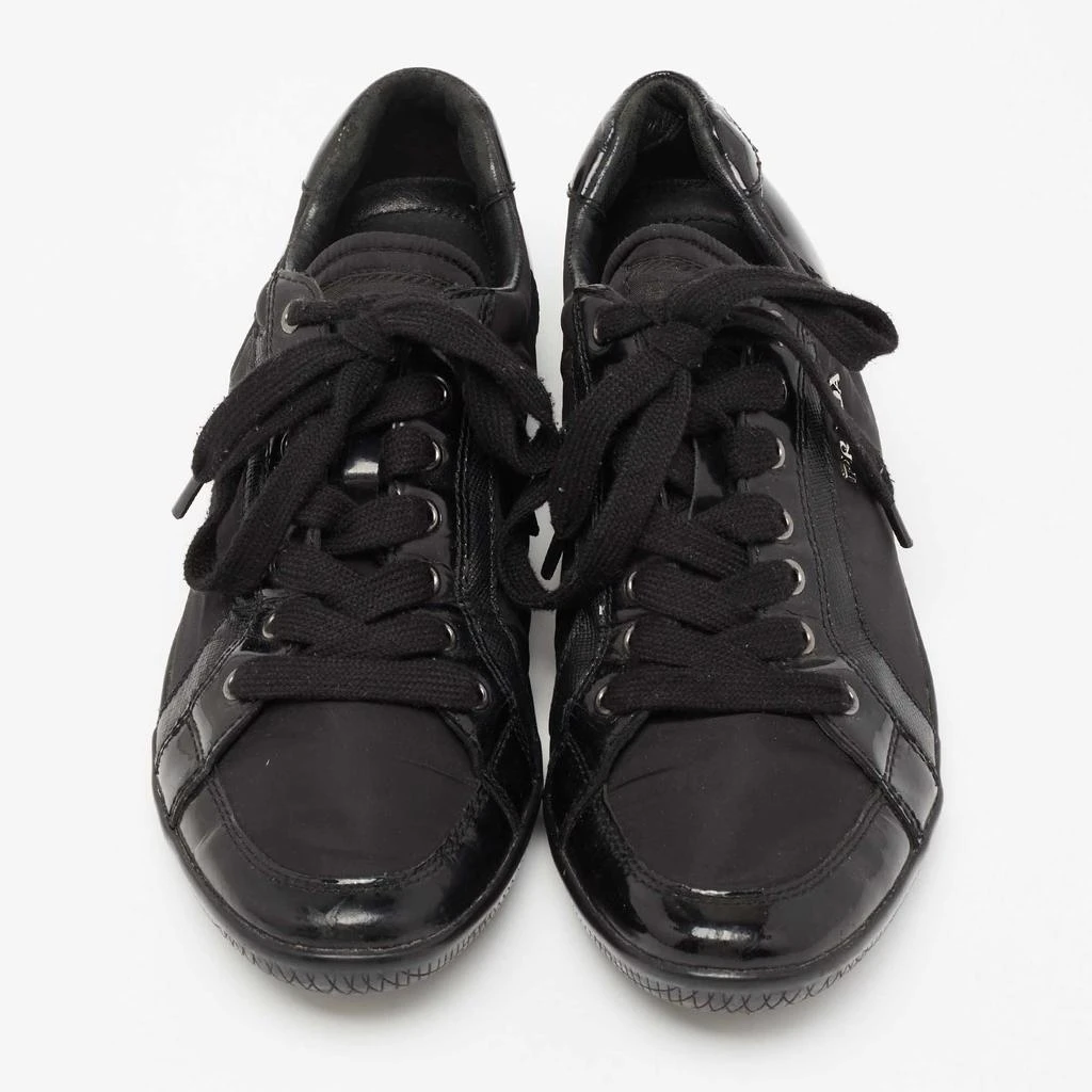 商品[二手商品] Prada|Prada Sport Black Patent Leather and Neoprene Low-Top Sneakers Size 39,价格¥932,第3张图片详细描述