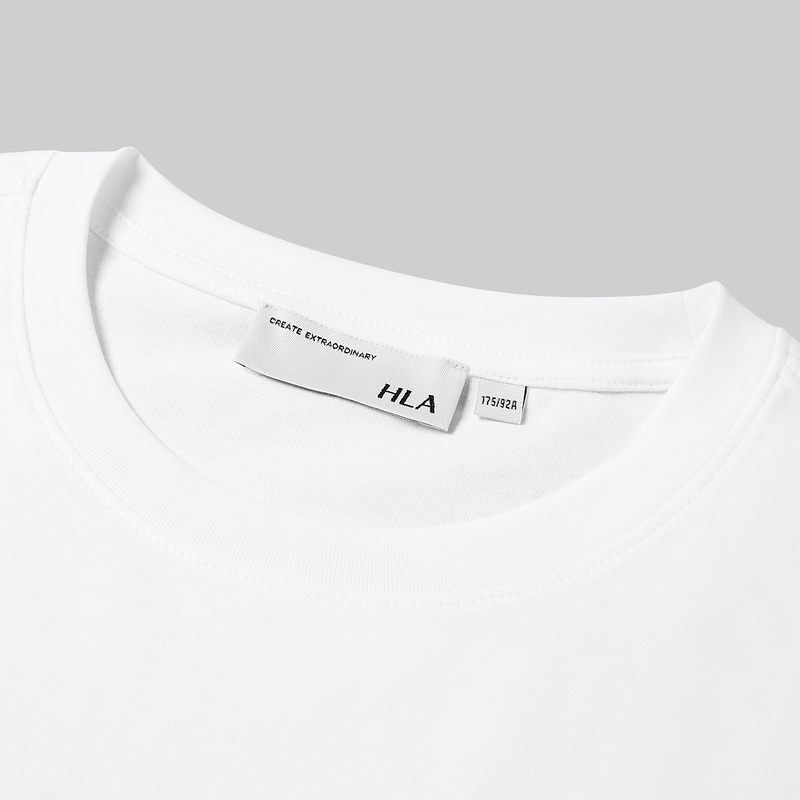 HLA/海澜之家撞色圆领短袖T恤2022夏新字母印花纯棉透气宽松短T男商品第5张图片规格展示