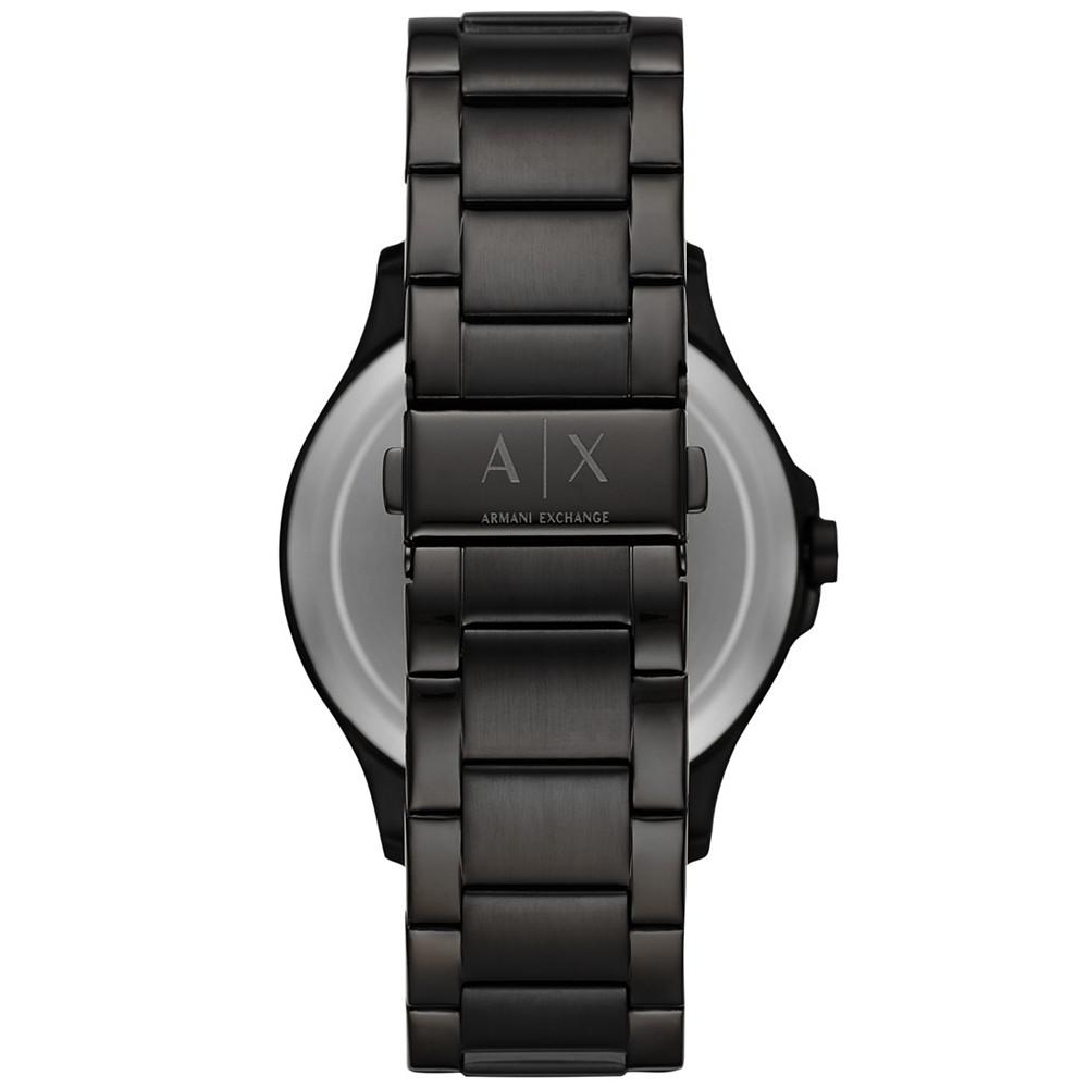 Men's Automatic Quartz Three-Hand Date Black Stainless Steel Bracelet Watch, 46mm商品第3张图片规格展示