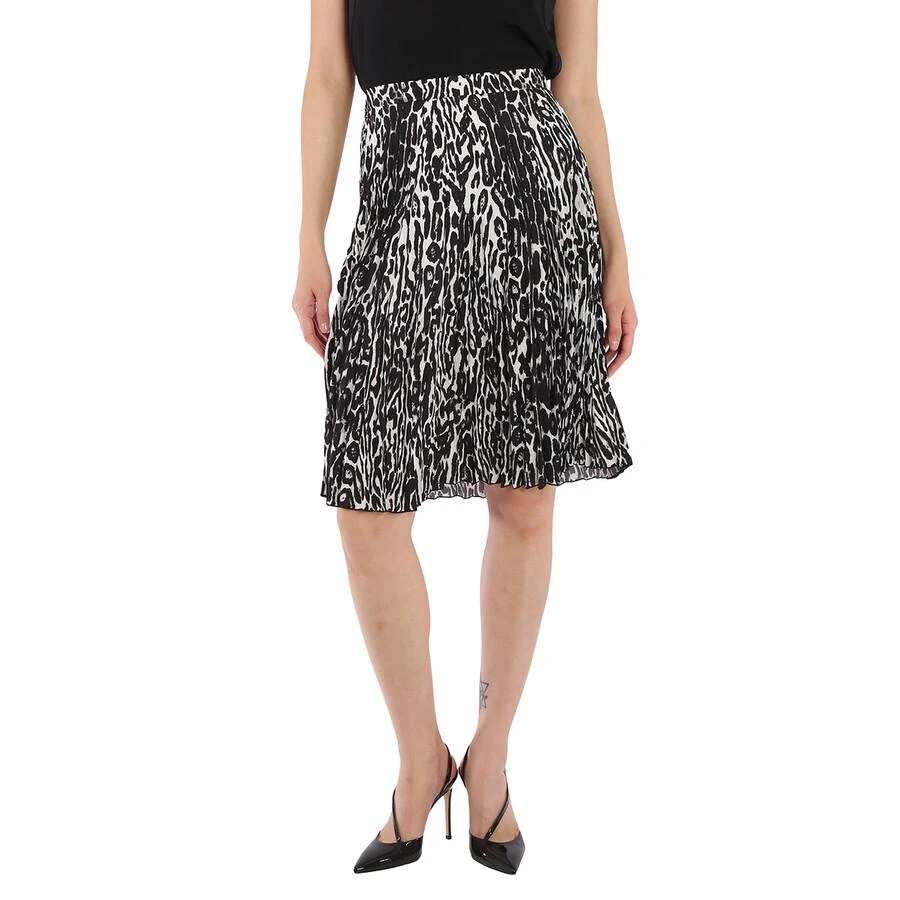 商品Burberry|Monochrome Leopard Print Fluid Pleated Skirt,价格¥1294,第1张图片