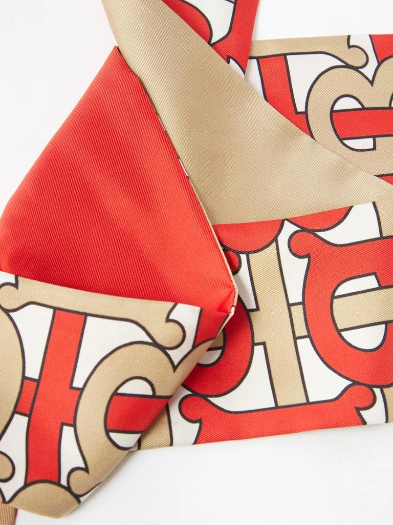 商品Burberry|Logo-print silk-twill scarf,价格¥1428,第2张图片详细描述