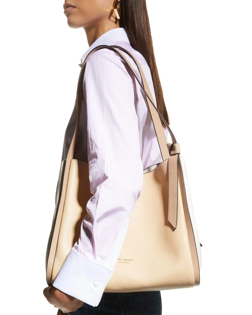 商品Kate Spade|knott large colorblock pebbled leather shoulder bag,价格¥1658,第4张图片详细描述