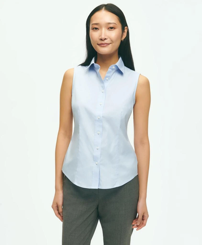 商品Brooks Brothers|女式 合身免烫弹力 Supima® 棉质无袖正装衬衫,价格¥625,第1张图片