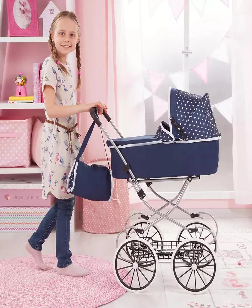 商品Bayer Design|Dolls Classic Blue White Deluxe Pram,价格¥449,第3张图片详细描述