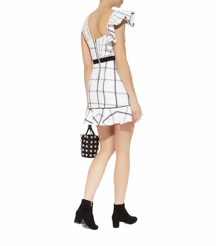 商品Self Portrait|Asymmetric Check Ruffle Dress,价格¥1413,第3张图片详细描述