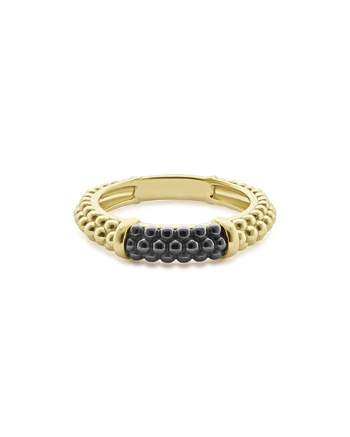 商品LAGOS|Gold & Black Caviar Collection 18K Gold & Ceramic Ring,价格¥15736,第5张图片详细描述