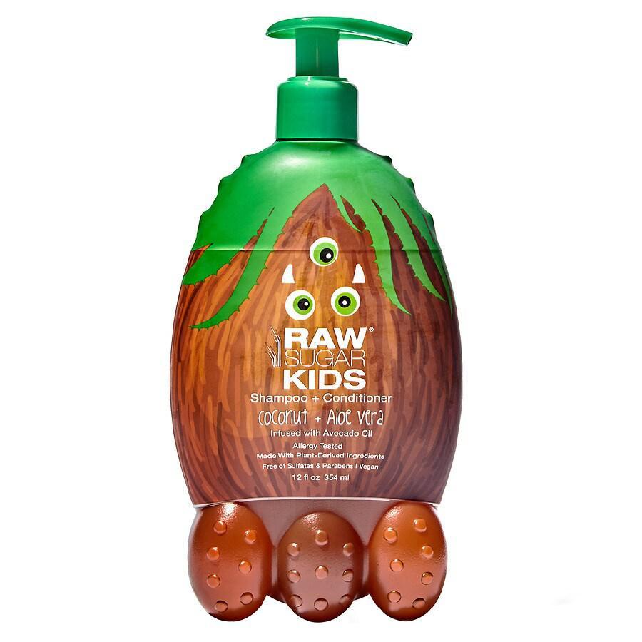 商品Raw Sugar|Kids 2-in-1 Shampoo & Conditioner Coconut + Aloe Vera,价格¥45,第1张图片