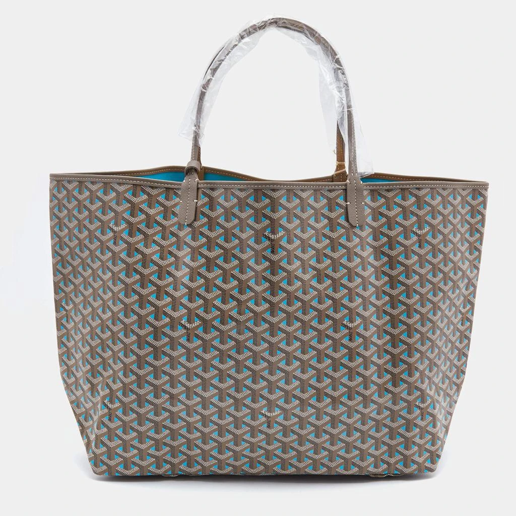 商品Goyard|Goyard Beige/Blue Goyardine Coated Canvas and Leather Saint Louis GM Tote,价格¥32106,第1张图片