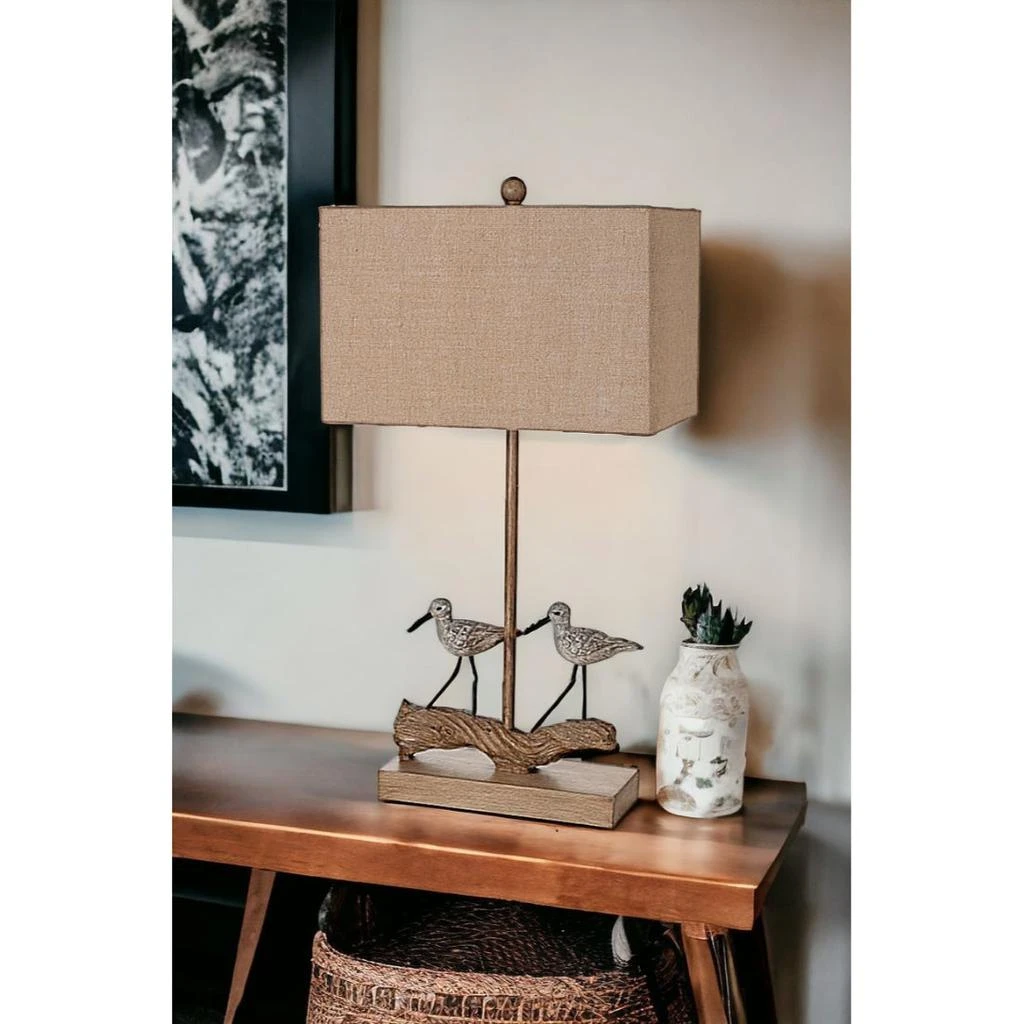 商品Homezia|Set of Two 30" Brown Sand Piper Bird Table Lamps With Brown Shade,价格¥1971,第1张图片