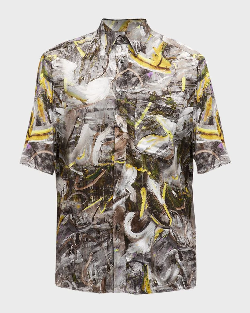 商品Diesel|Men's Abstract Paint-Print Sport Shirt,价格¥1709,第2张图片详细描述