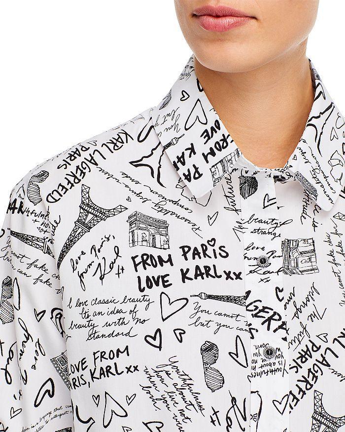 商品Karl Lagerfeld Paris|Cotton Printed Shirt,价格¥671,第3张图片详细描述