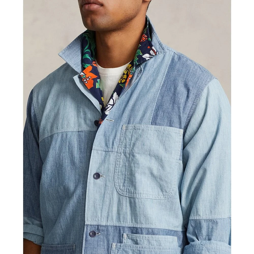 商品Ralph Lauren|Men's Classic-Fit Patchwork Chambray Shirt,价格¥320,第3张图片详细描述