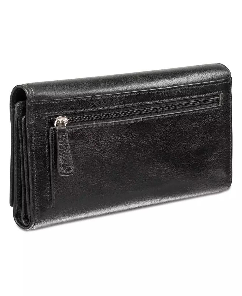 商品Mancini Leather Goods|Equestrian-2 Collection RFID Secure Trifold Checkbook Wallet,价格¥430,第3张图片详细描述