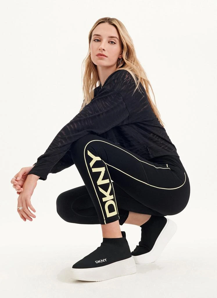 商品DKNY|High Waist Legging With Combo Piping & Logo Graphic,价格¥267,第4张图片详细描述