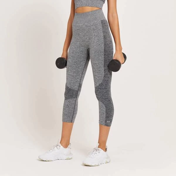 商品Myprotein|MP Women's Curve High Waisted 3/4 Leggings - Grey Marl,价格¥272,第1张图片