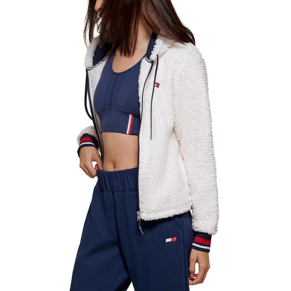 商品Tommy Hilfiger|Women's Cropped  Faux Sherpa Hooded Jacket,价格¥428,第4张图片详细描述