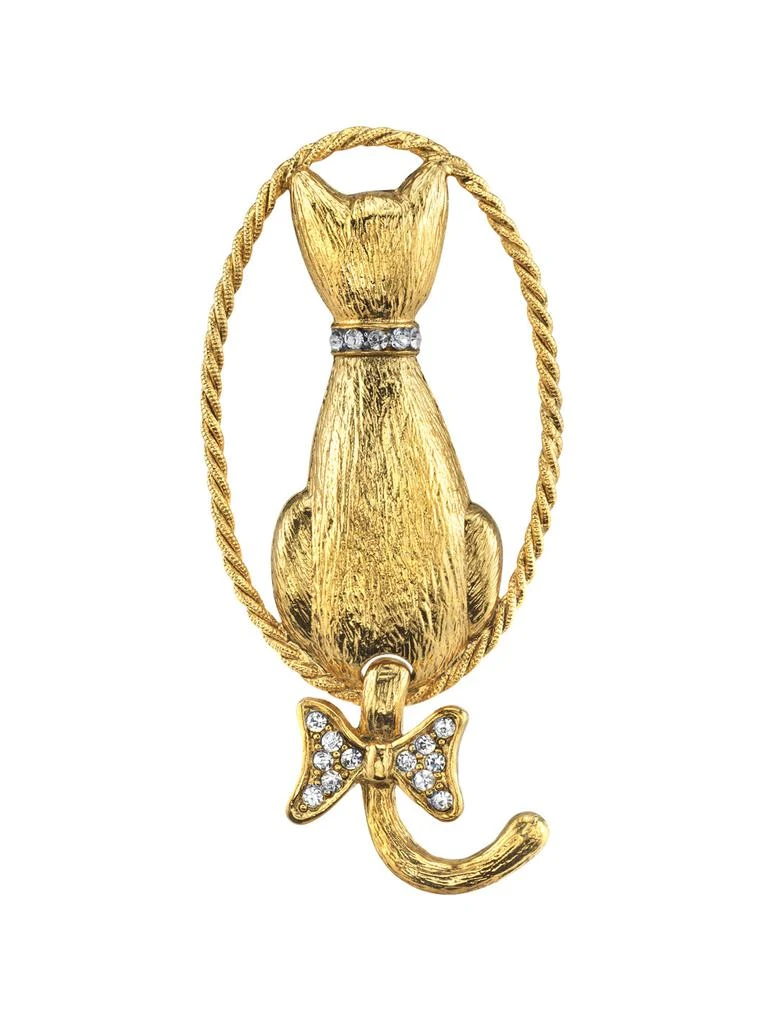 商品1928 Jewelry|Crystal Backwards Cat Pin,价格¥365,第1张图片