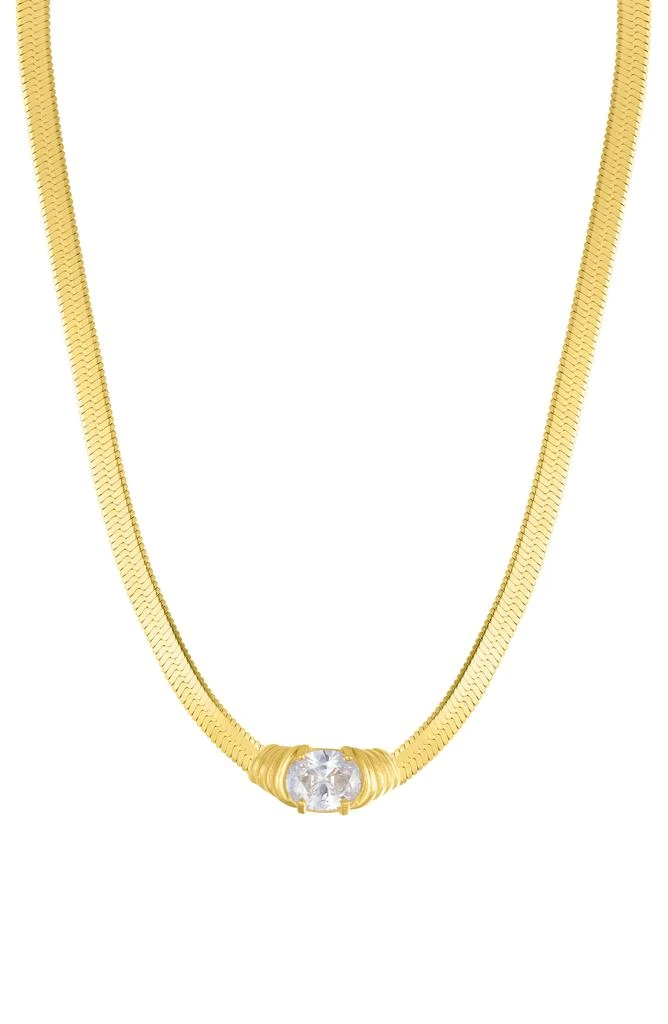 商品ADORNIA|Water Resistant Crystal Herringbone Chain Necklace,价格¥240,第1张图片