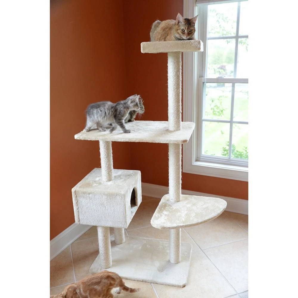 商品Macy's|57-Inch Real Wood Cat Tree With Perch & Playhouse,价格¥1015,第3张图片详细描述