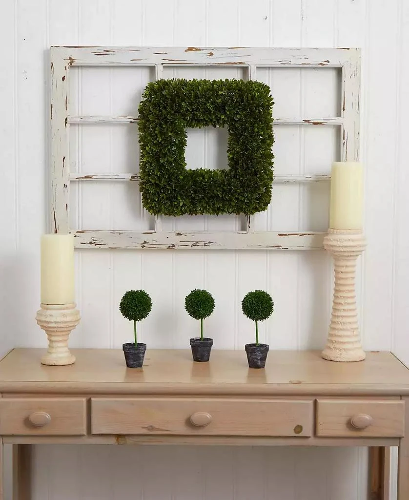 商品NEARLY NATURAL|17" Tea Leaf Square Wreath,价格¥574,第5张图片详细描述