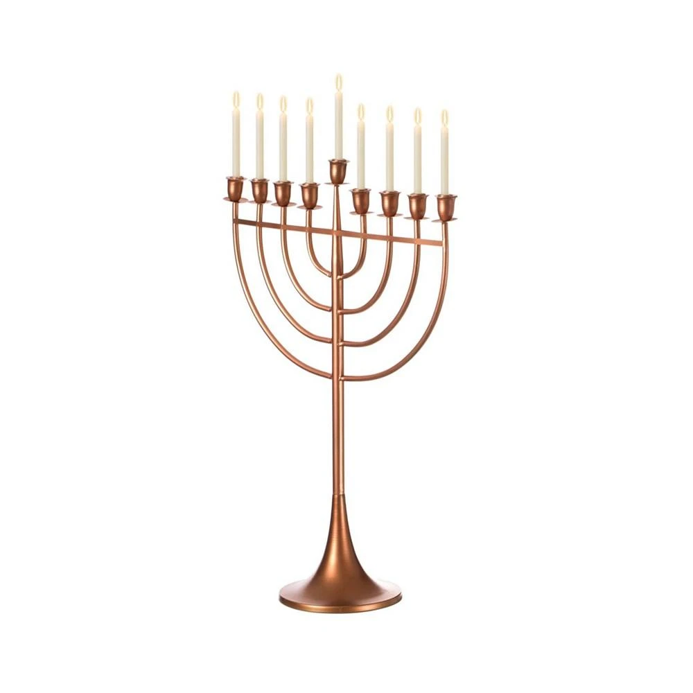Modern Judaic Hanukkah Menorah 9 Branched Candelabra, Medium 商品