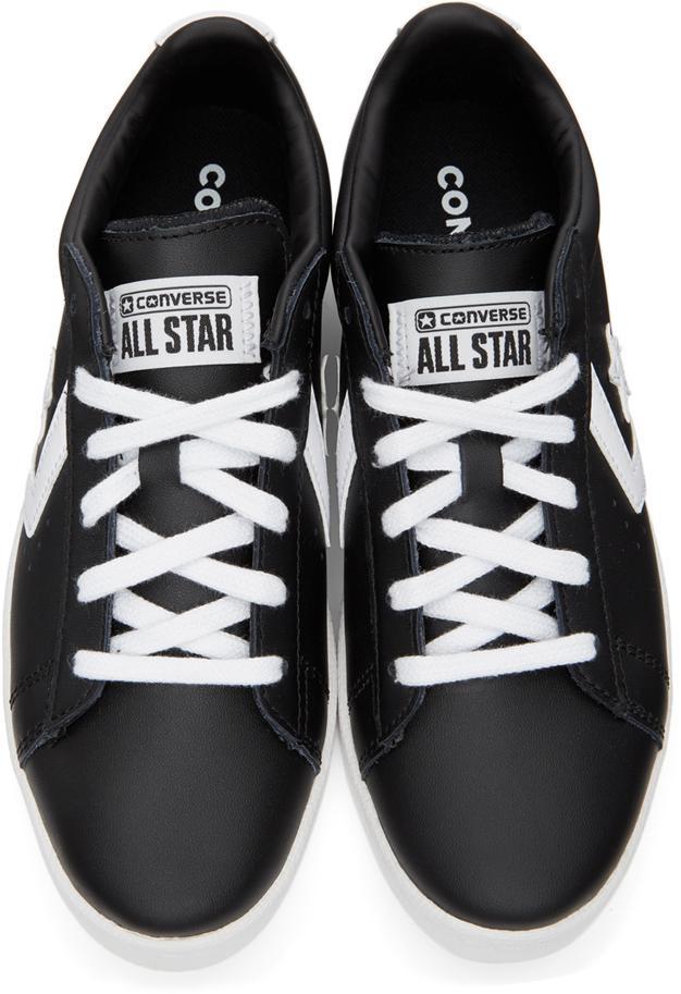 商品Converse|Black & White Leather Pro OX Sneakers,价格¥556,第7张图片详细描述