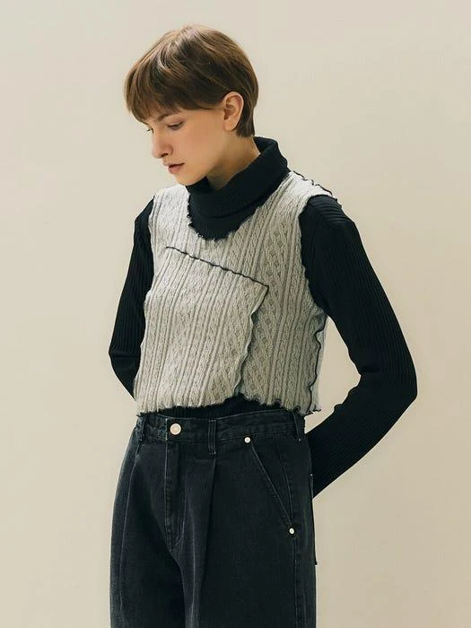 商品MAISONMARAIS|Wool Jersey Vest - Light Grey,价格¥752,第4张图片详细描述