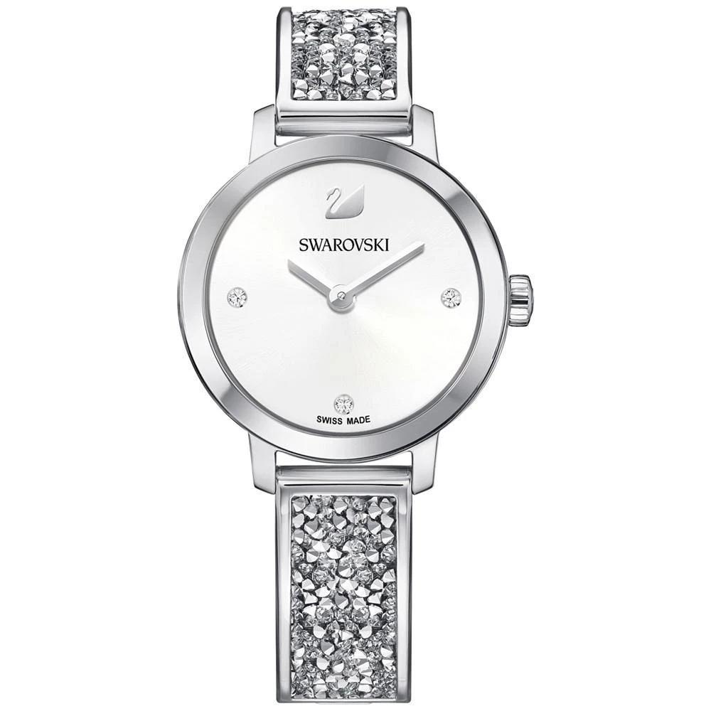 商品Swarovski|Women's Swiss Cosmic Rock Crystal Silver-Tone Bracelet Watch 29mm,价格¥1972,第1张图片