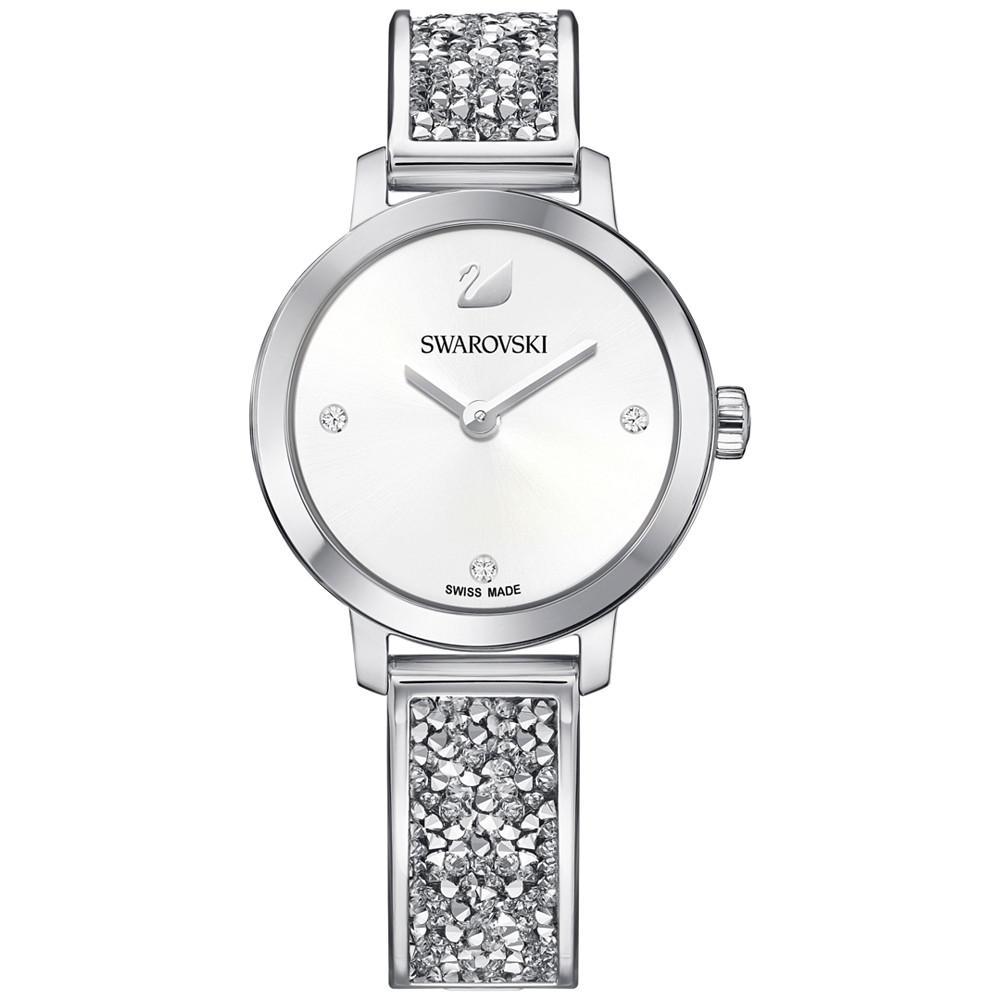 商品Swarovski|Women's Swiss Cosmic Rock Crystal Silver-Tone Bracelet Watch 29mm,价格¥2442,第1张图片