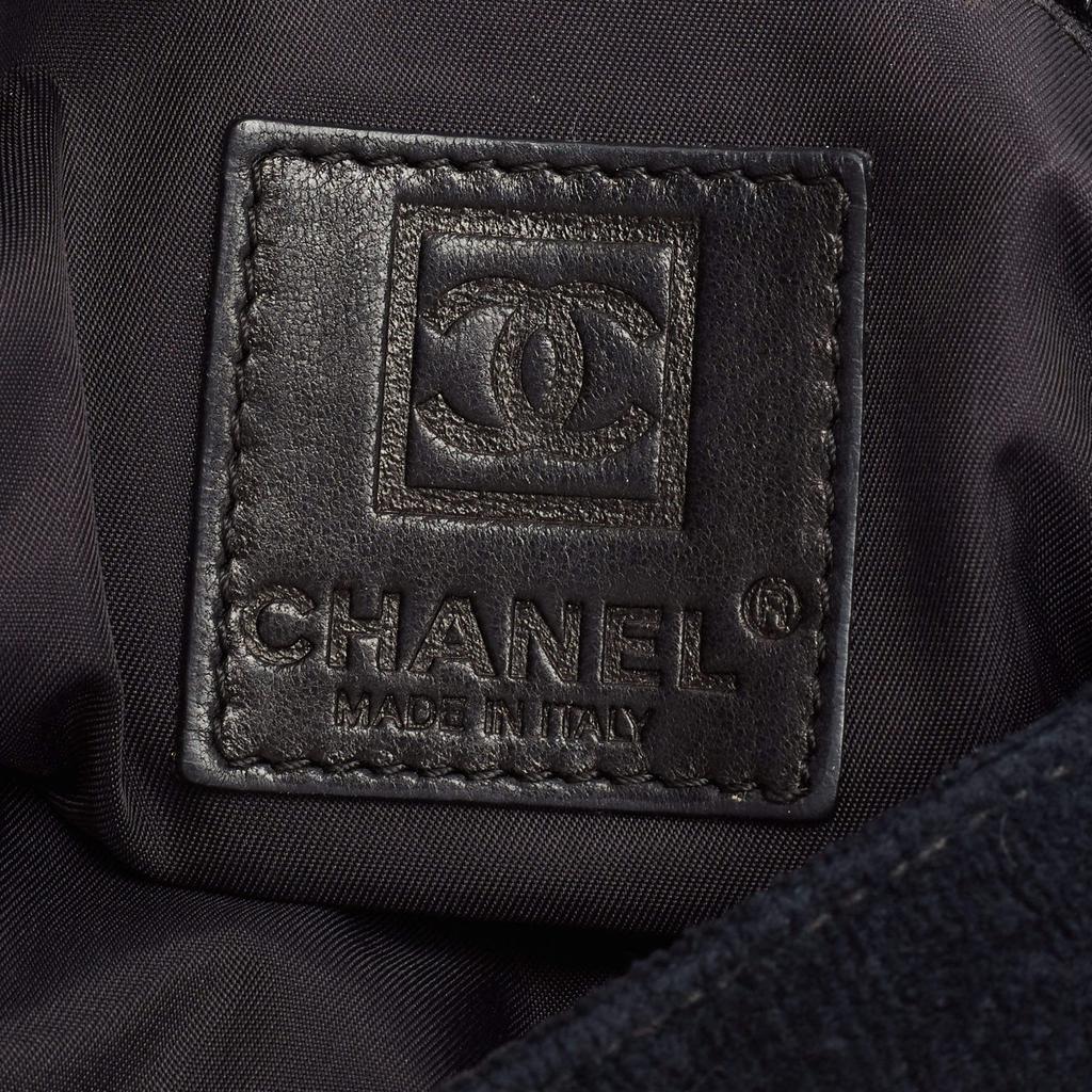 Chanel Black/Grey Corduroy And Patent Leather Cambon Shoulder Bag商品第9张图片规格展示
